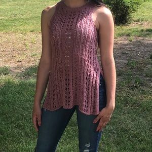 American Eagle Outfitters Mauve Knit Tank Top